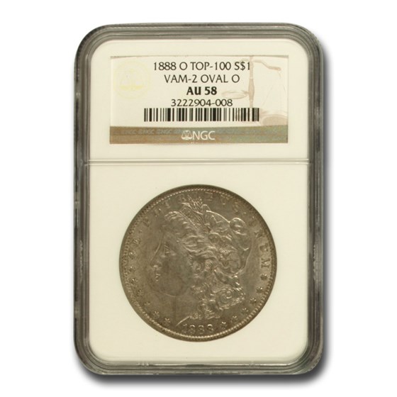 1888-O Morgan Dollar AU-58 NGC (VAM-2, Oval O, Top-100) 1888-O Morgan Dollar AU-58 NGC (VAM-2, Oval O, Top-100)