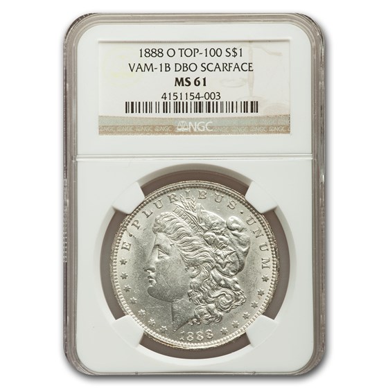 1888-O Morgan Dollar MS-61 NGC (VAM-1B DBO Scarface Top-100)
