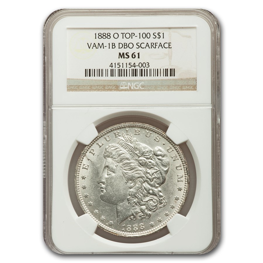 1888-O Morgan Dollar MS-61 NGC (VAM-1B DBO Scarface Top-100)