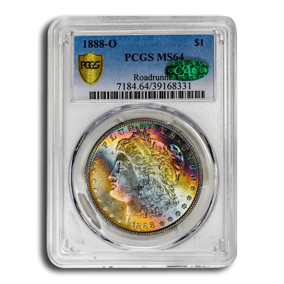 1888-O Morgan Dollar MS-64 PCGS CAC (Colorful Toning) 1888-O Morgan Dollar MS-64 PCGS CAC (Colorful Toning)