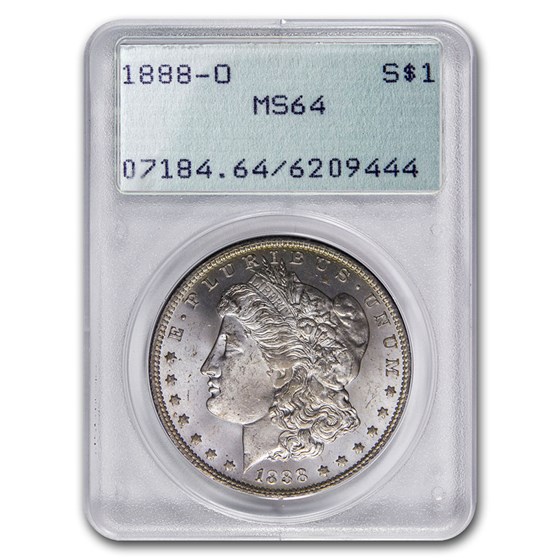 1888-O Morgan Dollar MS-64 PCGS (Old Rattler Holder) 1888-O Morgan Dollar MS-64 PCGS (Old Rattler Holder)