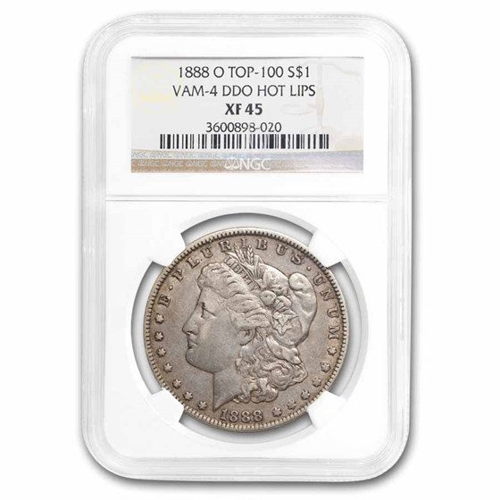 1888-O Morgan Dollar XF-45 NGC (VAM-4, Hot Lips Doubled Die)