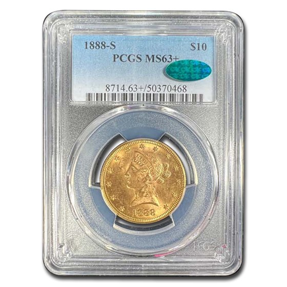 1888-S $10 Liberty Gold Eagle MS-63+ PCGS CAC 1888-S $10 Liberty Gold Eagle MS-63+ PCGS CAC