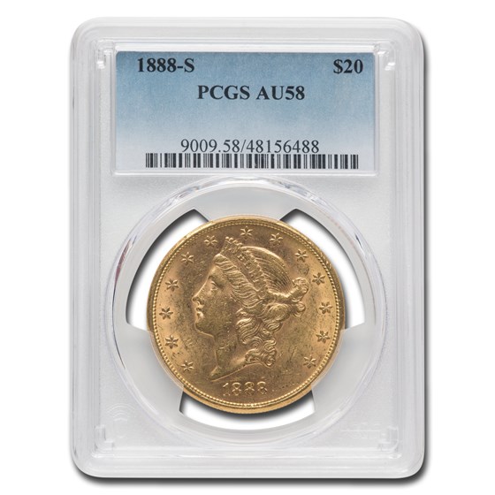 1888-S $20 Liberty Gold Double Eagle AU-58 PCGS 1888-S $20 Liberty Gold Double Eagle AU-58 PCGS