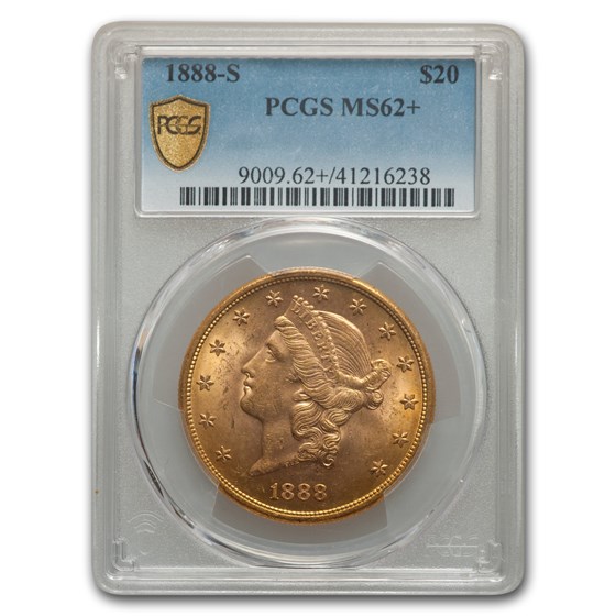 1888-S $20 Liberty Gold Double Eagle MS-62+ PCGS 1888-S $20 Liberty Gold Double Eagle MS-62+ PCGS