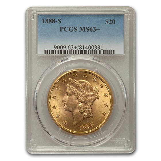 1888-S $20 Liberty Gold Double Eagle MS-63+ PCGS 1888-S $20 Liberty Gold Double Eagle MS-63+ PCGS