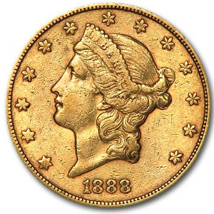 1888-S $20 Liberty Gold Double Eagle XF 1888-S $20 Liberty Gold Double Eagle XF