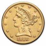 1888-S $5 Liberty Gold Half Eagle AU