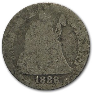 1888-S Liberty Seated Dime AG