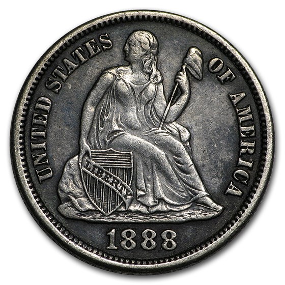 1888-S Liberty Seated Dime XF