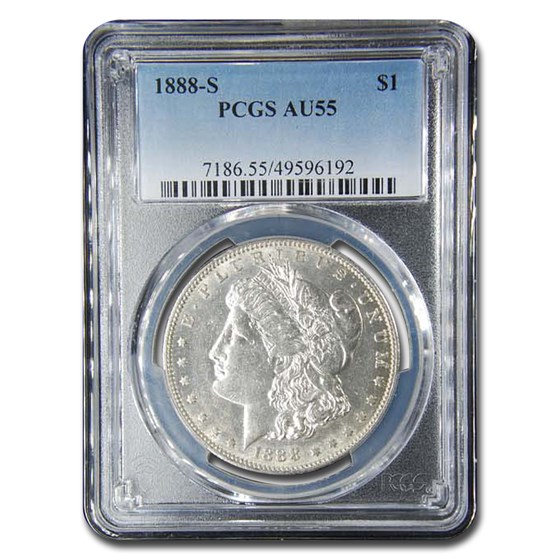 1888-S Morgan Dollar AU-55 PCGS 1888-S Morgan Dollar AU-55 PCGS