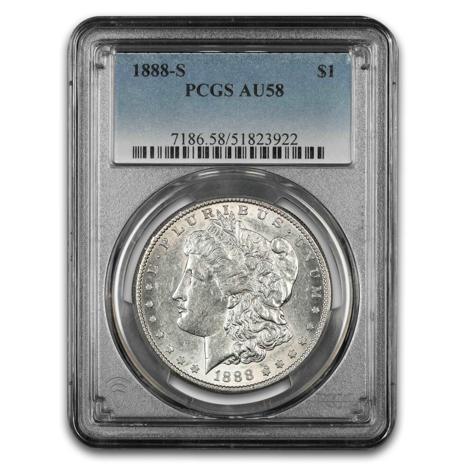 1888-S Morgan Dollar AU-58 PCGS US Mint