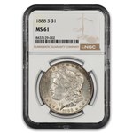 1888-S Morgan Dollar MS-61 NGC
