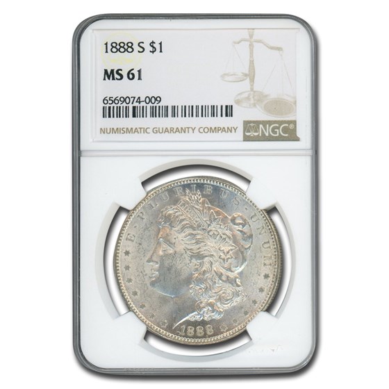 1888-S Morgan Dollar MS-61 NGC