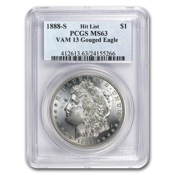 1888-S Morgan Dollar MS-63 PCGS (VAM-13, Gouged Eagle) 1888-S Morgan Dollar MS-63 PCGS (VAM-13, Gouged Eagle)