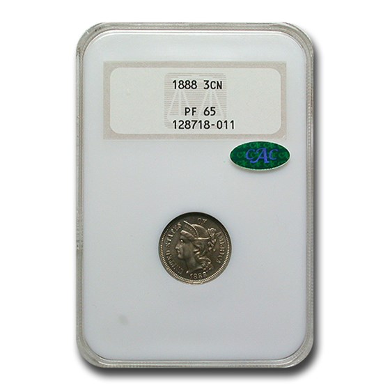 1888 Three Cent Nickel PF-65 NGC CAC 1888 Three Cent Nickel PF-65 NGC CAC