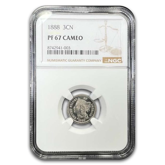 1888 Three Cent Nickel PF-67 Cameo NGC