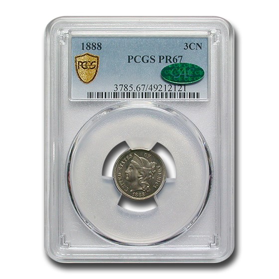 1888 Three Cent Nickel PR-67 PCGS CAC 1888 Three Cent Nickel PR-67 PCGS CAC