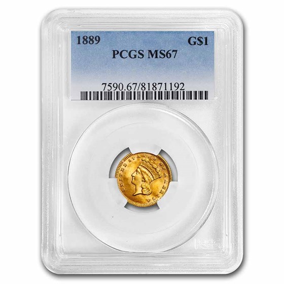 1889 $1.00 Indian Head Gold Type 3 MS-67 PCGS 1889 $1.00 Indian Head Gold Type 3 MS-67 PCGS
