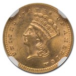 1889 $1 Indian Head Gold MS-64 NGC