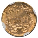1889 $1 Indian Head Gold MS-64 NGC