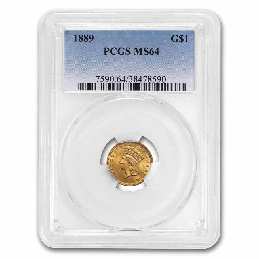 1889 $1 Indian Head Gold MS-64 PCGS
