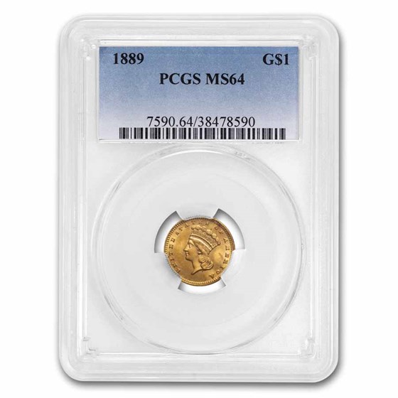 1889 $1 Indian Head Gold MS-64 PCGS 1889 $1 Indian Head Gold MS-64 PCGS