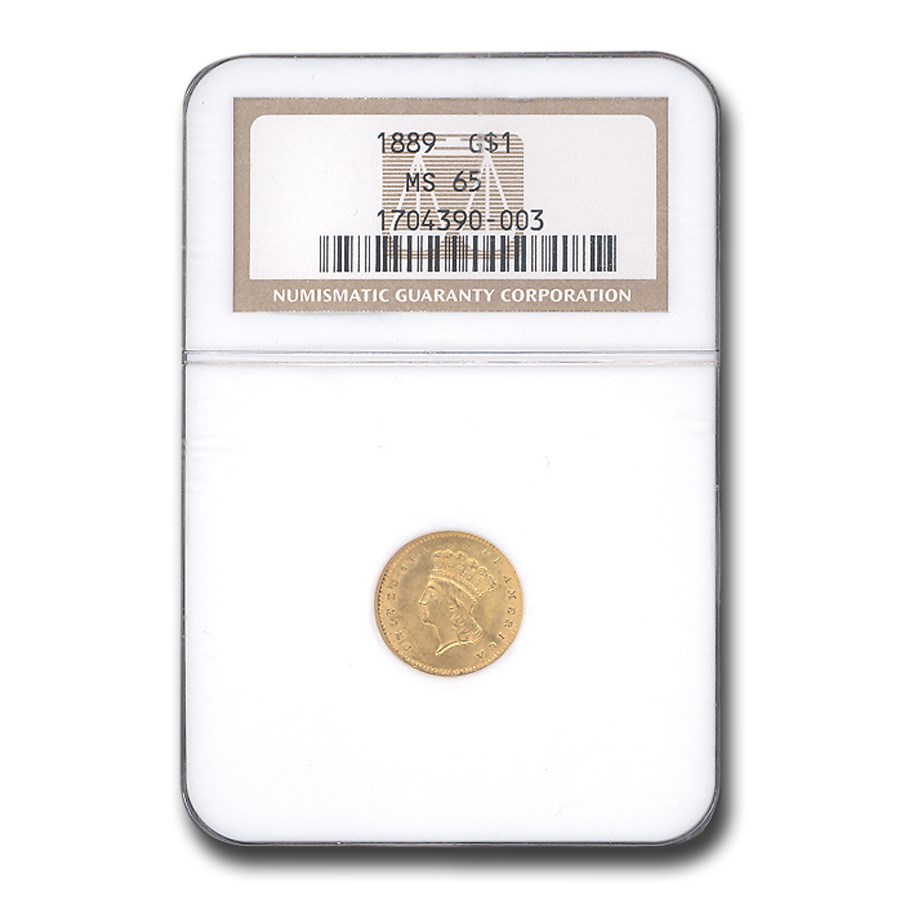 1889 $1 Indian Head Gold MS-65 NGC