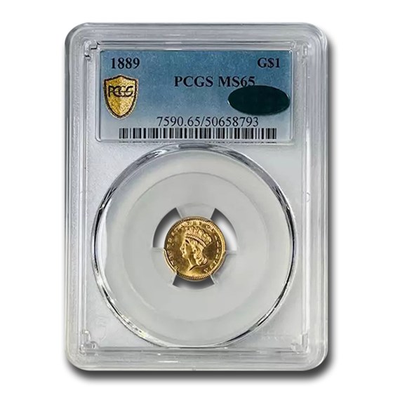1889 $1 Indian Head Gold MS-65 PCGS CAC 1889 $1 Indian Head Gold MS-65 PCGS CAC