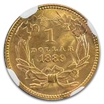 1889 $1 Indian Head Gold MS-66+ NGC CAC