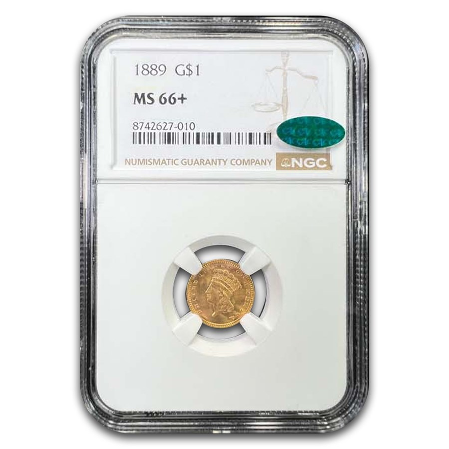 1889 $1 Indian Head Gold MS-66+ NGC CAC
