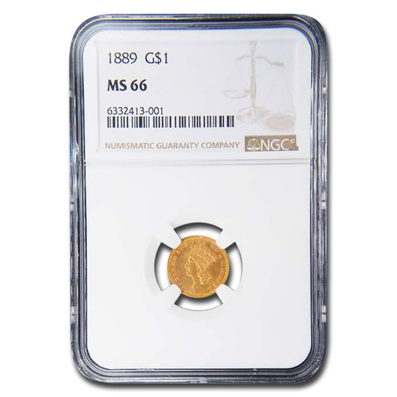 1889 $1 Indian Head Gold MS-66 NGC