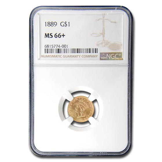 1889 $1 Indian Head Gold MS-66+ NGC