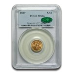 1889 $1 Indian Head Gold MS-66 PCGS CAC
