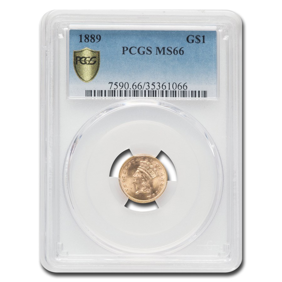 1889 $1 Indian Head Gold MS-66 PCGS