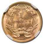 1889 $1 Indian Head Gold MS-67+ NGC