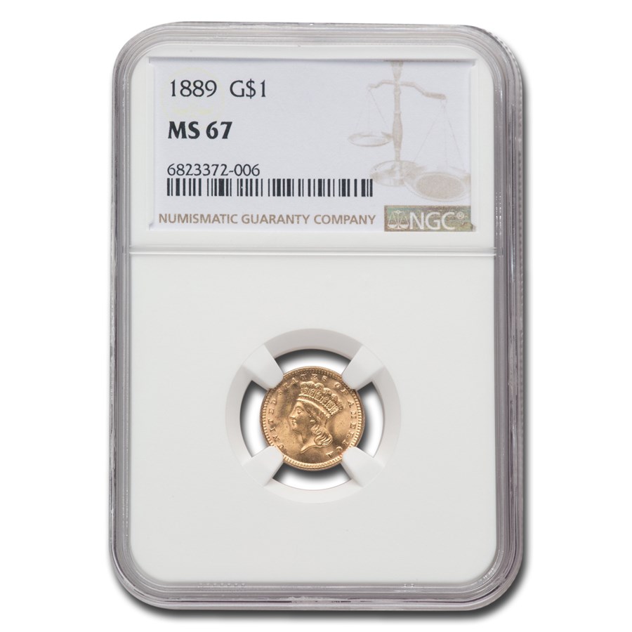 1889 $1 Indian Head Gold MS-67 NGC