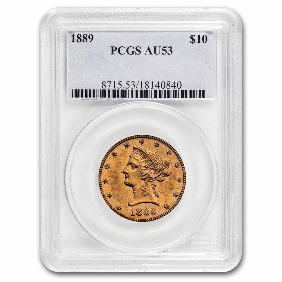 1889 $10 Liberty Gold Eagle AU-53 PCGS