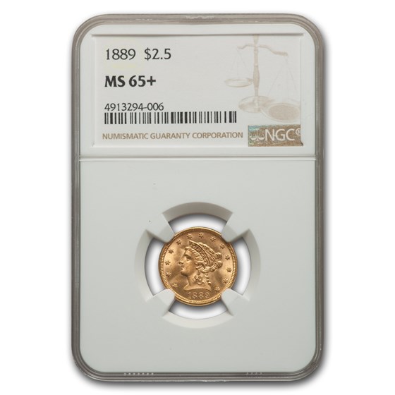 1889 $2.50 Liberty Gold Quarter Eagle MS-65+ NGC 1889 $2.50 Liberty Gold Quarter Eagle MS-65+ NGC