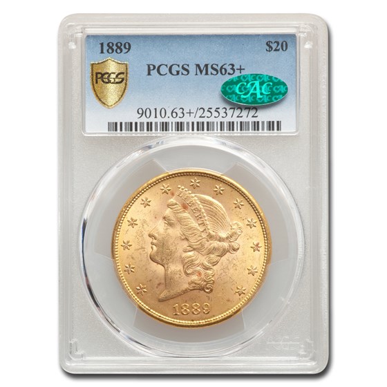 1889 $20 Liberty Gold Double Eagle MS-63+ PCGS CAC 1889 $20 Liberty Gold Double Eagle MS-63+ PCGS CAC