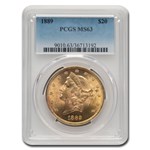 1889 $20 Liberty Gold Double Eagle MS-63 PCGS