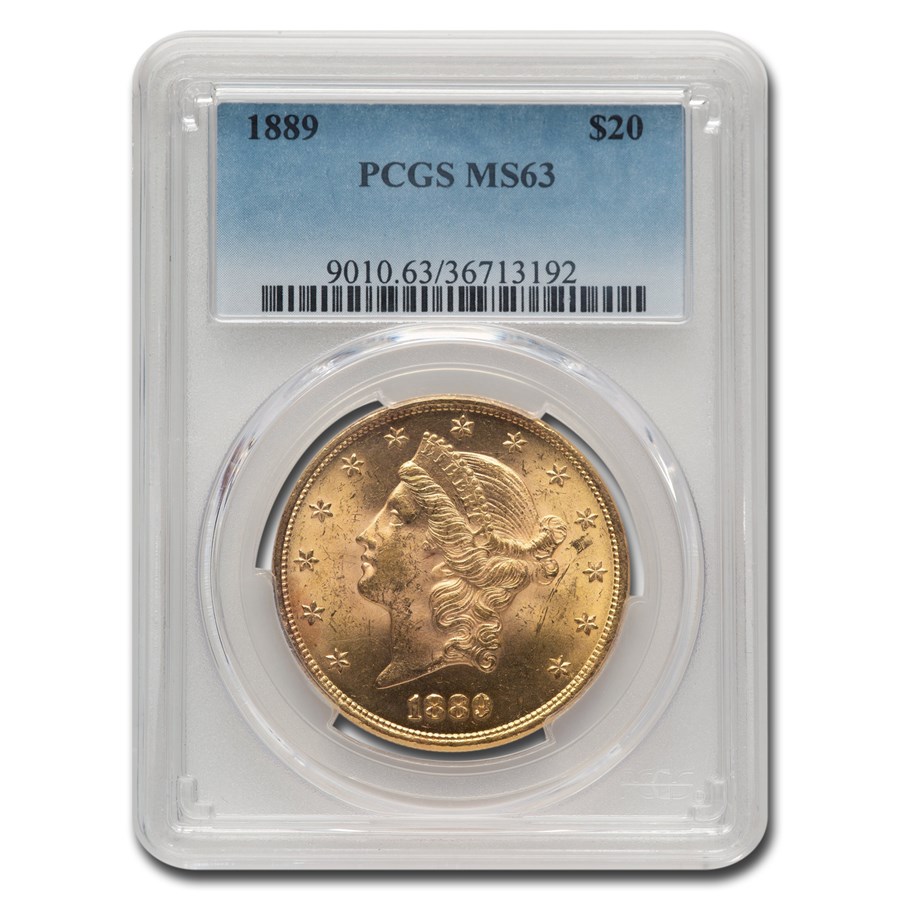 1889 $20 Liberty Gold Double Eagle MS-63 PCGS