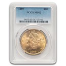 1889 $20 Liberty Gold Double Eagle MS-63 PCGS