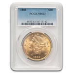1889 $20 Liberty Gold Double Eagle MS-63 PCGS