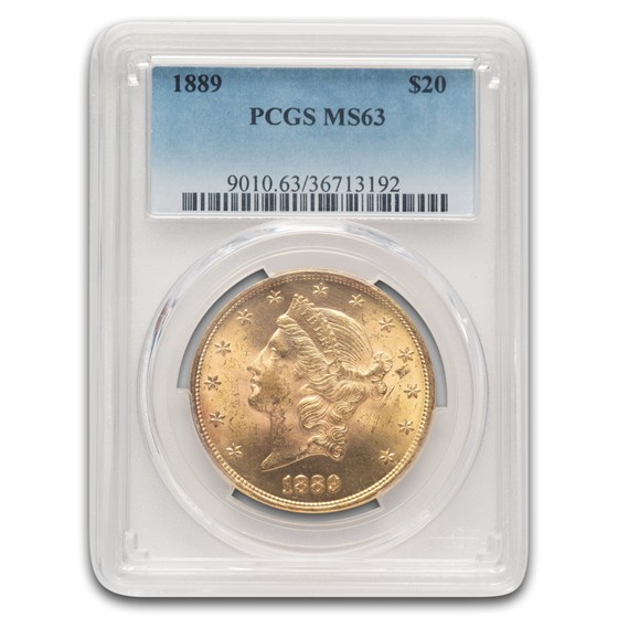 1889 $20 Liberty Gold Double Eagle MS-63 PCGS