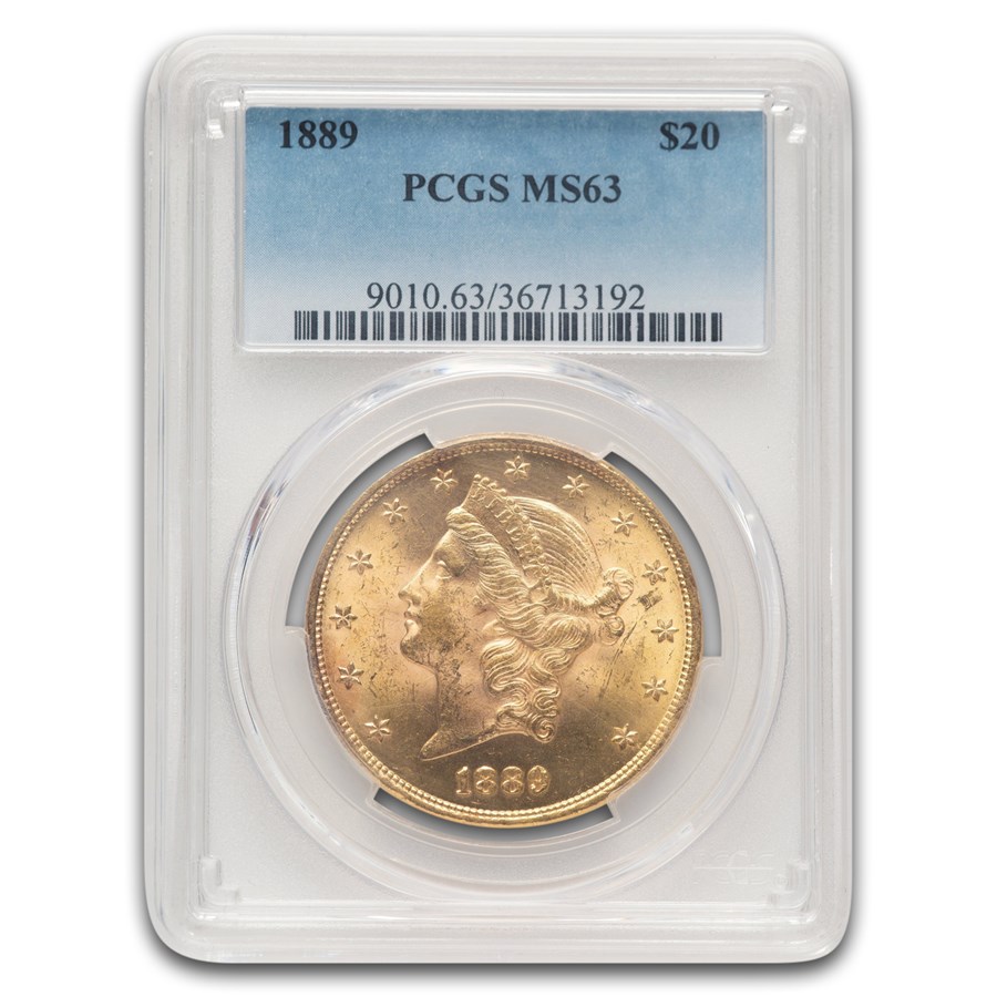 1889 $20 Liberty Gold Double Eagle MS-63 PCGS
