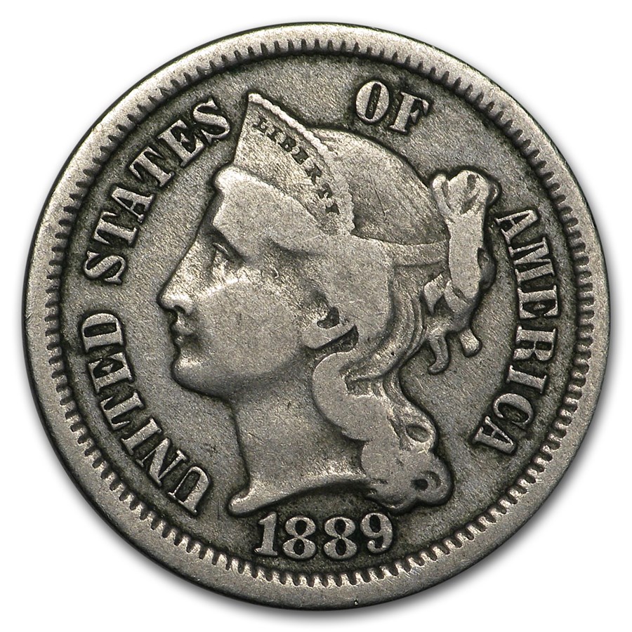 1889 3 Cent Nickel VF