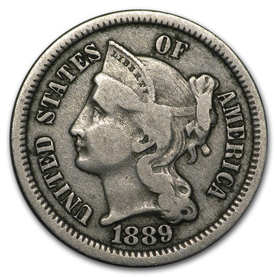 1889 3 Cent Nickel VF 1889 3 Cent Nickel VF