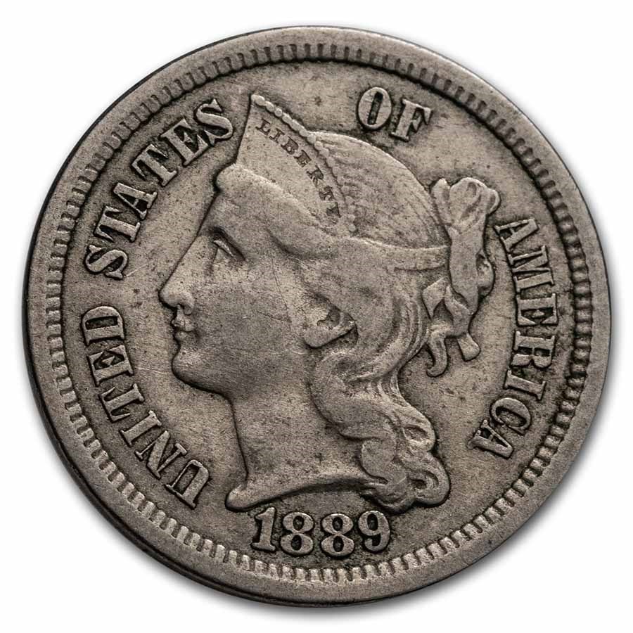 1889 3 Cent Nickel XF