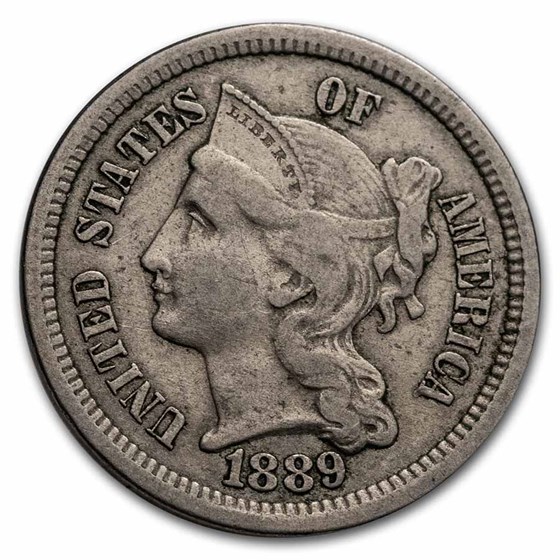 1889 3 Cent Nickel XF 1889 3 Cent Nickel XF